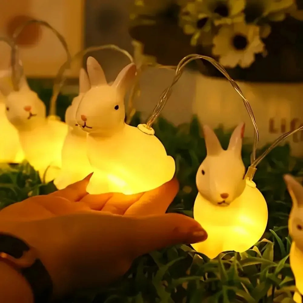 décoration intérieure figurines lapins lumineuses blancs visage mignon modernes 10 led autonomes