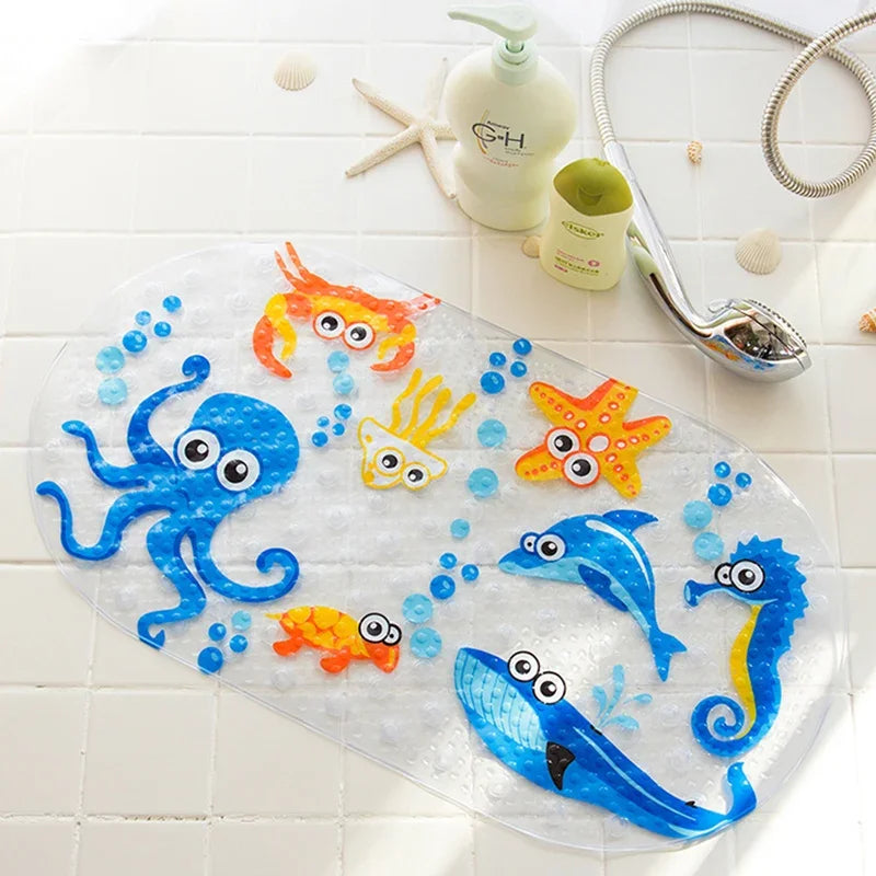 tapis bain antidérapant animaux dessin animé enfants bulles ventilouses pvc écologique