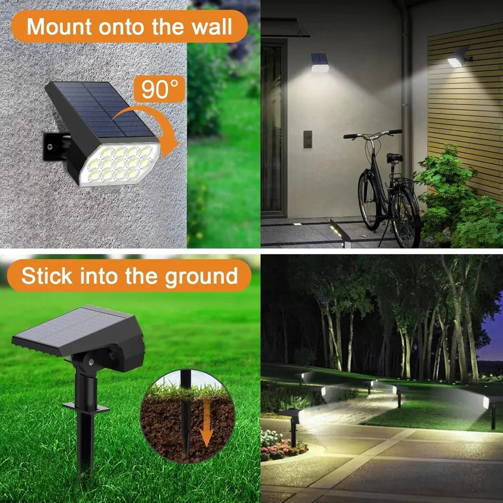 spots solaires ip65 étanches led noirs moderne autonomes modes éclairage contemporains