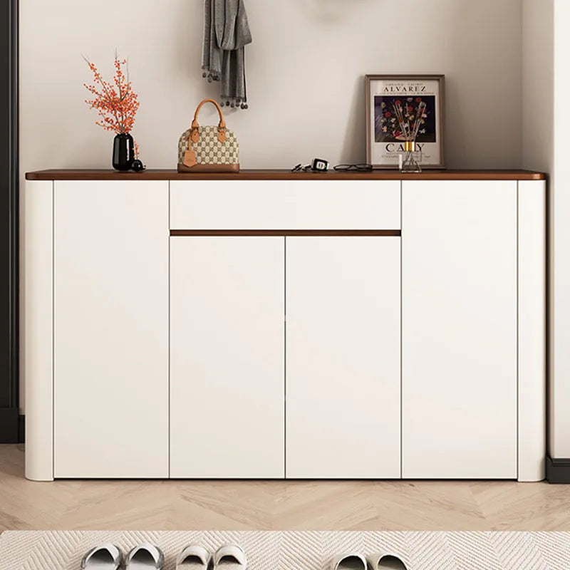meuble rangement chaussures blanc moderne tiroirs étages minimaliste multifonction