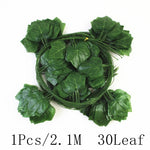 guirlande végétale artificielle feuilles vert naturel decoration extérieure mariage fête thanksgiving christmas party hanging