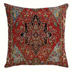 taies d'oreiller géométriques vintage rouge noir beige 45x45cm polyester adhésif decoration maison
