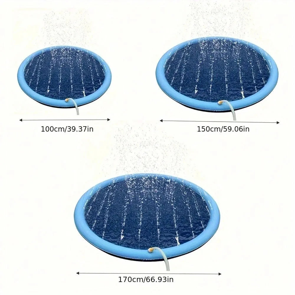 piscine gonflable chien bleu imprimée animaux moderne ludique 100cm 150cm 170cm
