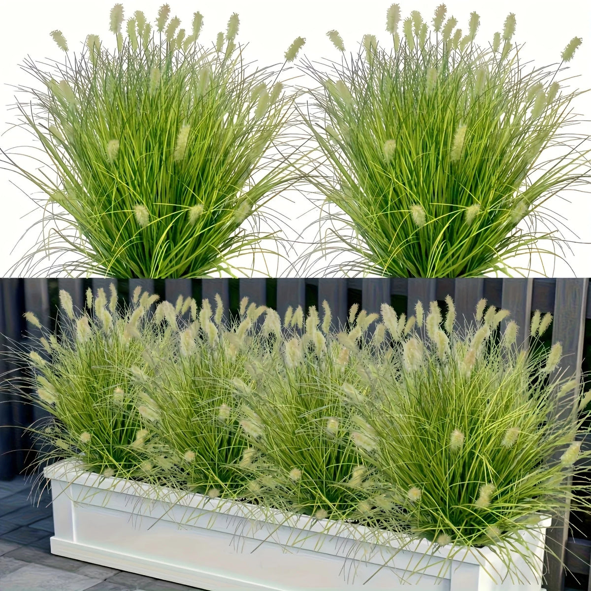 décoration maison herbes artificielles pampas plumes vert blanc sans pot contemporain