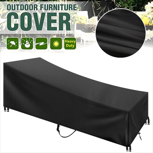 housse protection meubles exterieurs tissu oxford noir moderne boucles vent cordon ajustable résistance intemperies