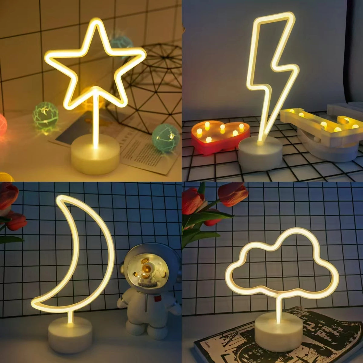 lampe led décorative étoile lune nuage moderne blanc forme géométrique simple minimaliste