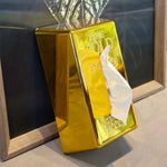 boîte mouchoirs or brillant moderne imprimé fine gold 9999 net 1000g