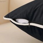 housse coussin velours noir blanc moderne élégant 30x50cm 45x45cm 50x50cm