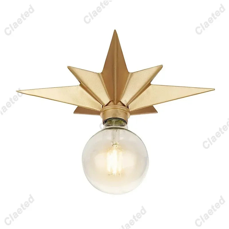 lampe étoile dorée moderne étoile géométrique fixation murale cuisine salle manger