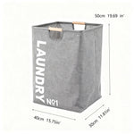 panier linge pliable tissu texturé noir blanc gris moderne poignées bois étanche grande capacité