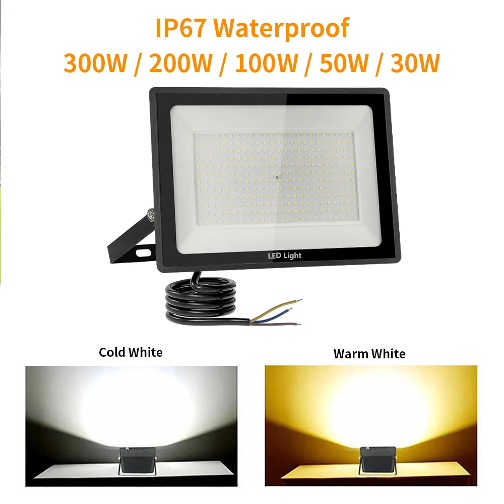 projecteur led moderne 220v 100w 200w 300w noir bras articulé extérieur ip67