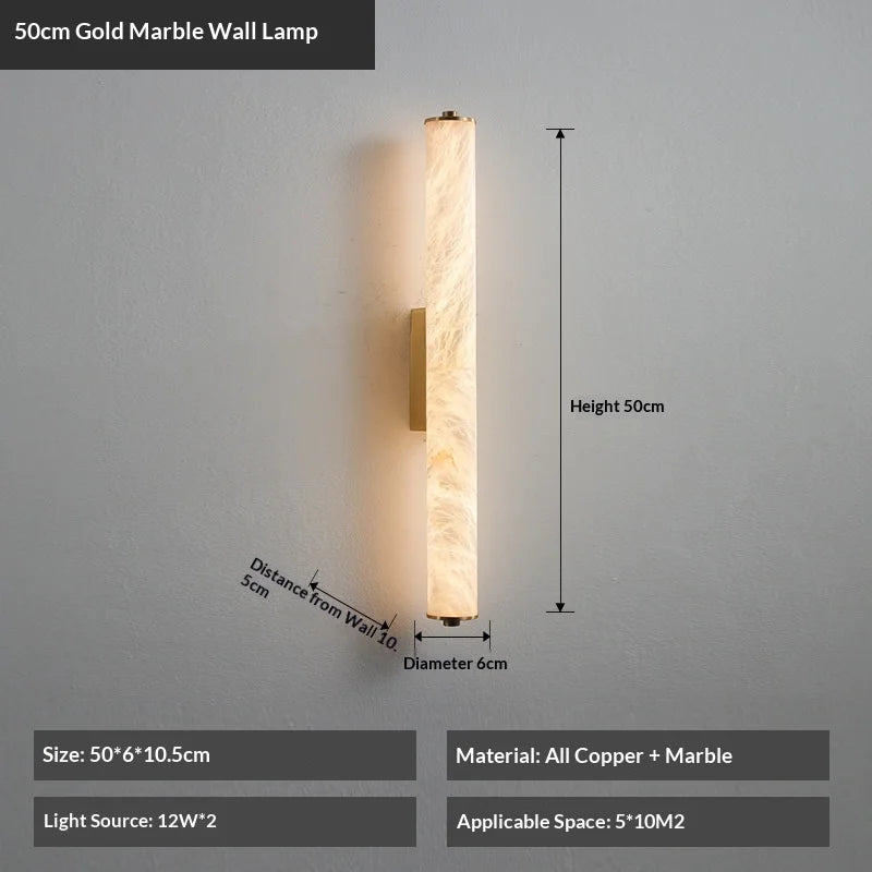lampe murale moderne marbrée cuivre blanc beige marron fixée mur contemporain éclairage chambre salon