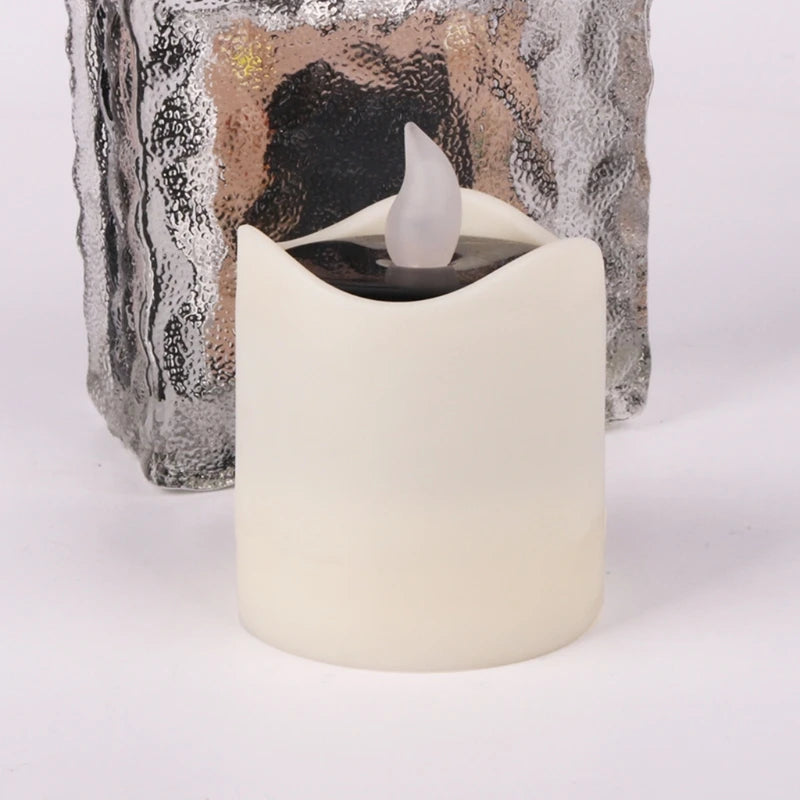 bougie led solaire blanche sans motif contemporaine 5.5cm 7.5cm decoration extérieure vacances led yellow