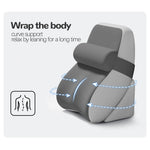 coussin multifonctionnel gris uni contemporain memory foam housse amovible poches xl confortable lit allaitement
