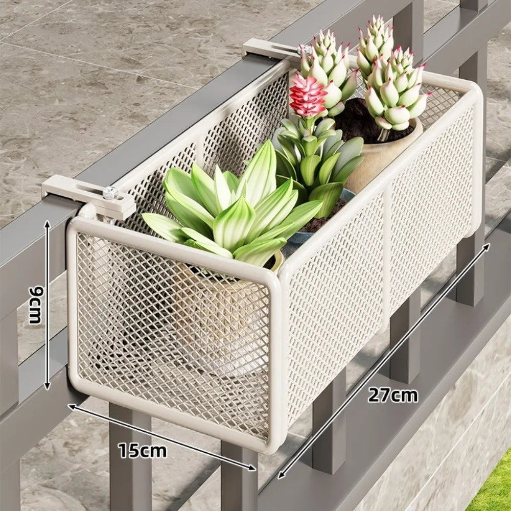 bac fleurs moderne fer forgé noir beige maille métallique clipsReusableBlackWhiteModernDesignPlantHolderSML
