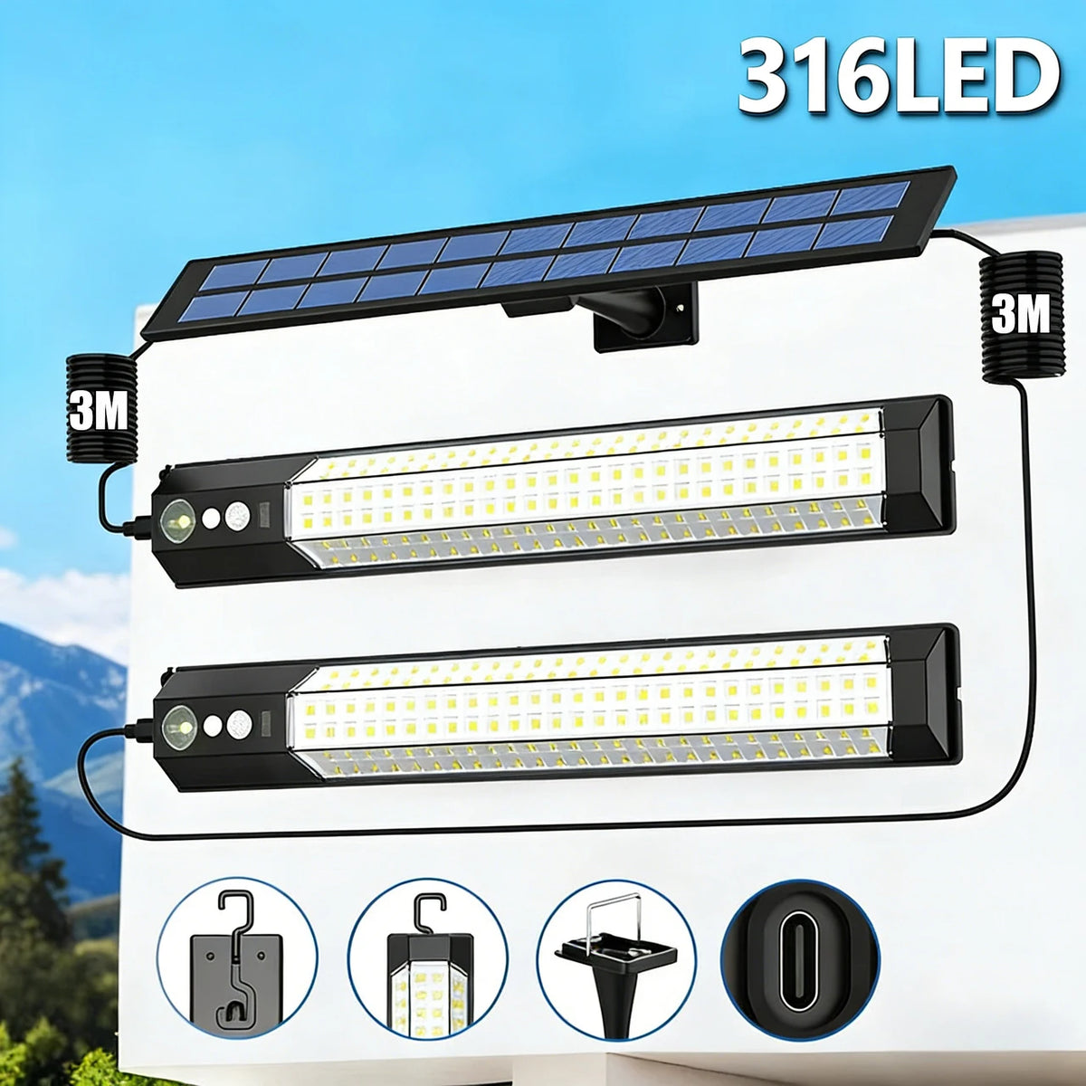 lampe solaire murale moderne détecteur mouvement batterie rechargeable camping étanche jardin sécuritéextérieur led abs