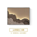 cadre mural contemporain noir montagne relief lignes lumineuses minimaliste fixations murales decoration interieur