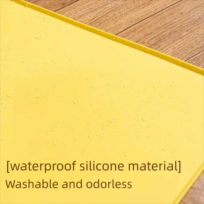 tapis nourriture animaux silicone violet vert jaune rose moderne empreintes pattes opaques