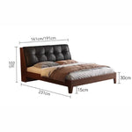 lit moderne marron noir simili cuir tissu blanc beige oreiller couvre lit tapis queen