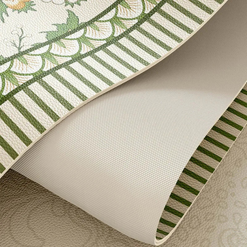 serviette table verte classique fleurs lin respectueux environnement 30x45cmversible facile nettoyer