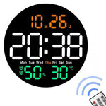horloge murale numérique LED double alarme calendrier température humidité réglable luminosité télécommande moderne