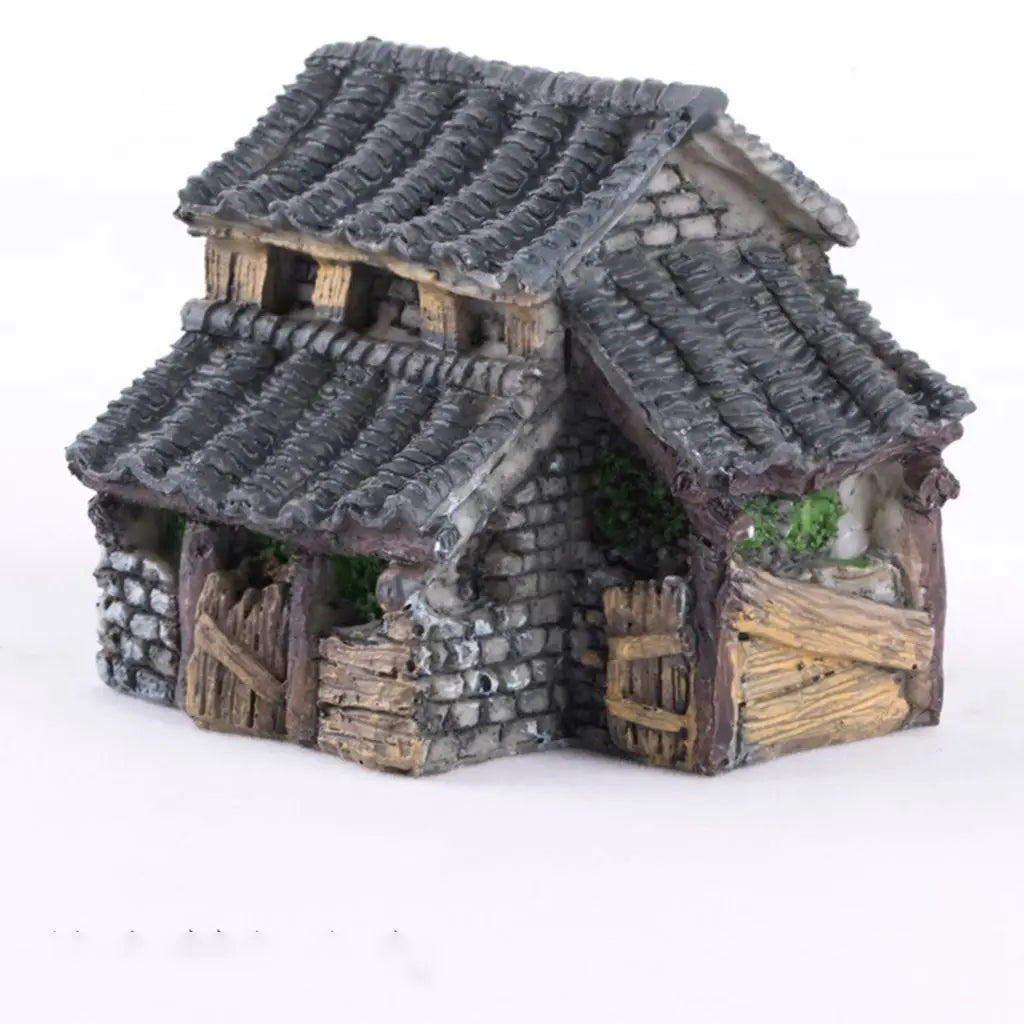 miniatures traditionnelles résine bâtiments toitures tuiles détails architecturaux gris noir vert