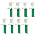 rideaux plissés blanc vert moderne supports adhésifs plastique set 8pcs texture chanvre