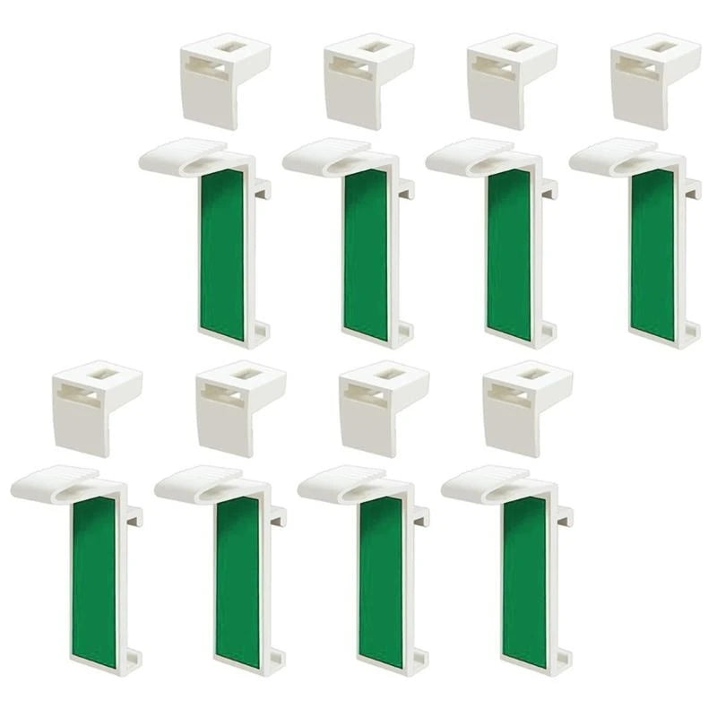 rideaux plissés blanc vert moderne supports adhésifs plastique set 8pcs texture chanvre