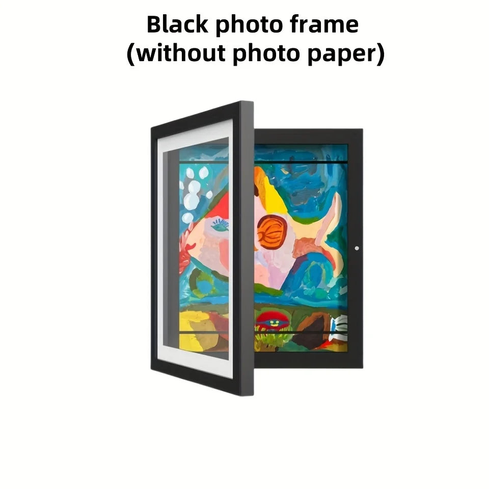 cadre photo enfant frontal magnétique dessins affiches deux tailles noir beige contemporain
