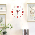 horloge murale moderne minimaliste aiguille numérique adhésive salon chambre déco