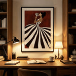 affiche abstraite rayées rouges moderne sans cadre toile impression murale chambre salon