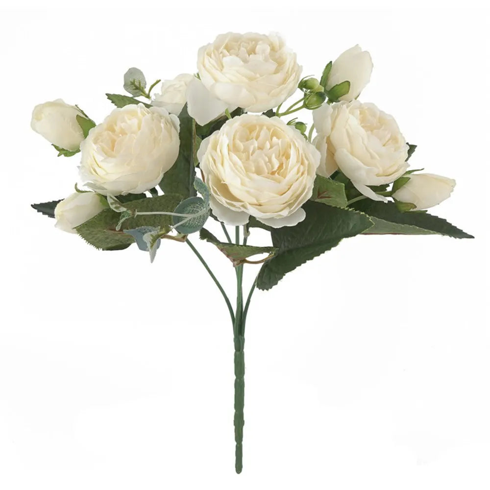 bouquets fleurs artificielles pivoines soie rose clair blanc violet rouge orange romantique extérieur mariage