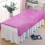 couverture table velours doux lit massage salon beauté couleur unie