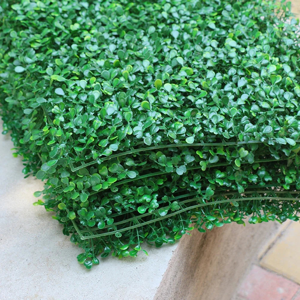 panneau decoratif plante artificielle feuilles rondes vert moderne decoration intérieure extérieure durable naturel