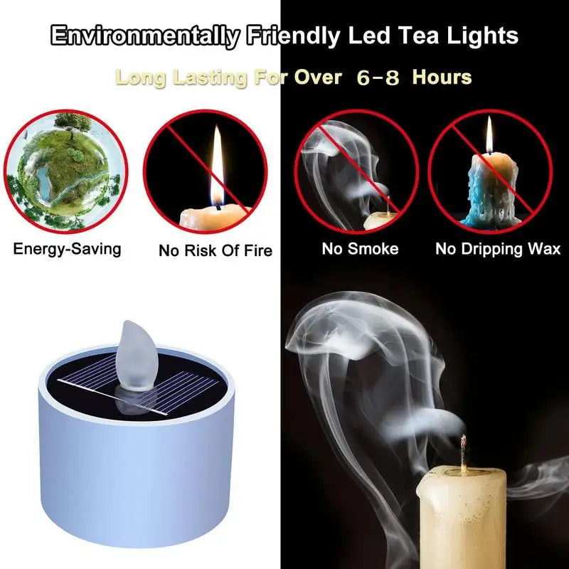bougies led solaires rechargeables sans flamme blanc modernes decoration exterieure intérieure flickering minimaliste