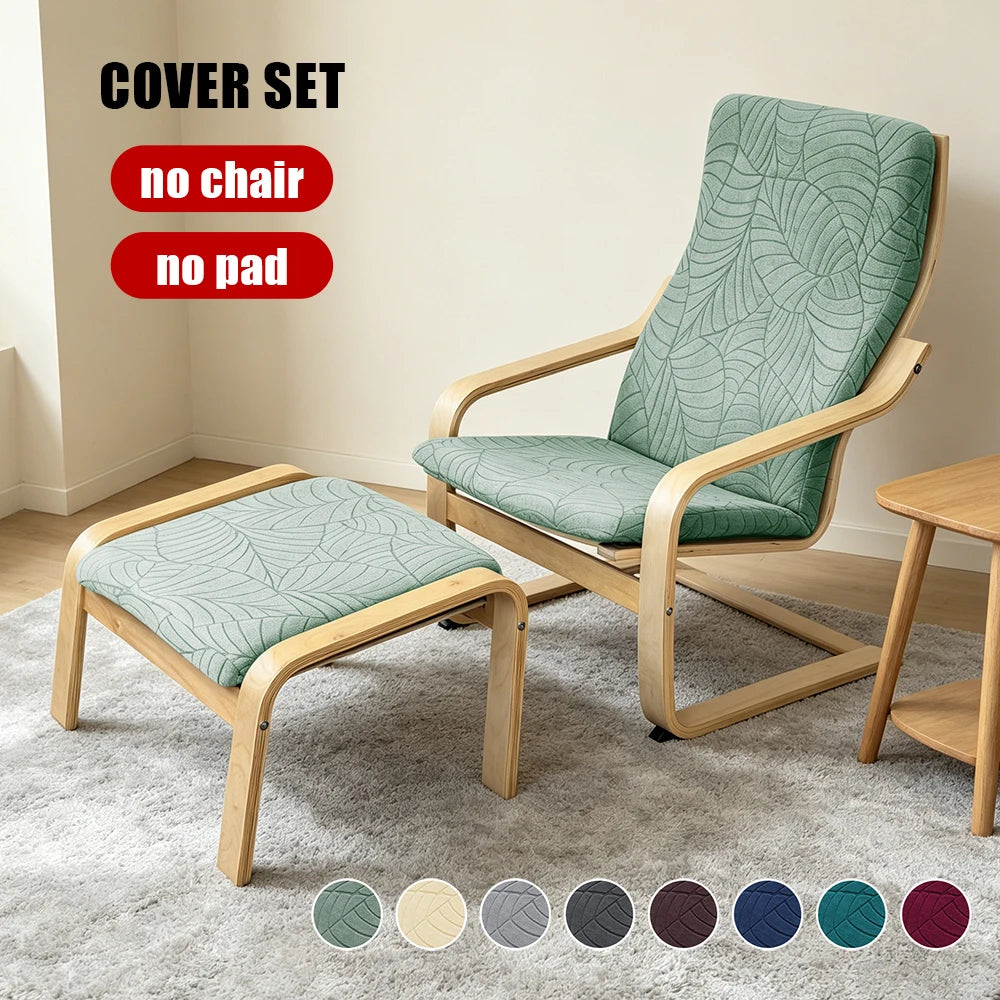 housses chaise coussin repose pieds vert pastel imprimé feuilles moderne polyester extensiblesextérieur mariage banquet
