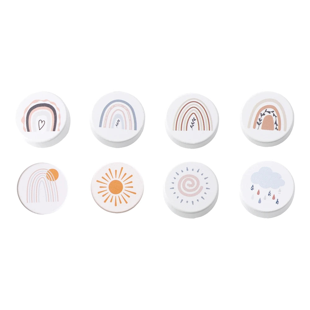 boutons tiroir animaux motifs modernes cartoon vis fixés blanc beige marron gris rose bleu