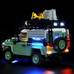 voiture lego defender vert texture lego classique led lumineuse grille taille dimension transparente