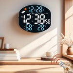 horloge murale numérique moderne multifonctionnelle affichage led noir blanc vert