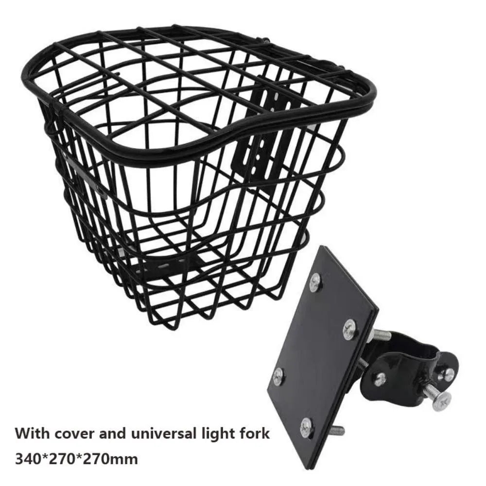 panier vélo noir grille métallique moderne vis fixations sac étanche