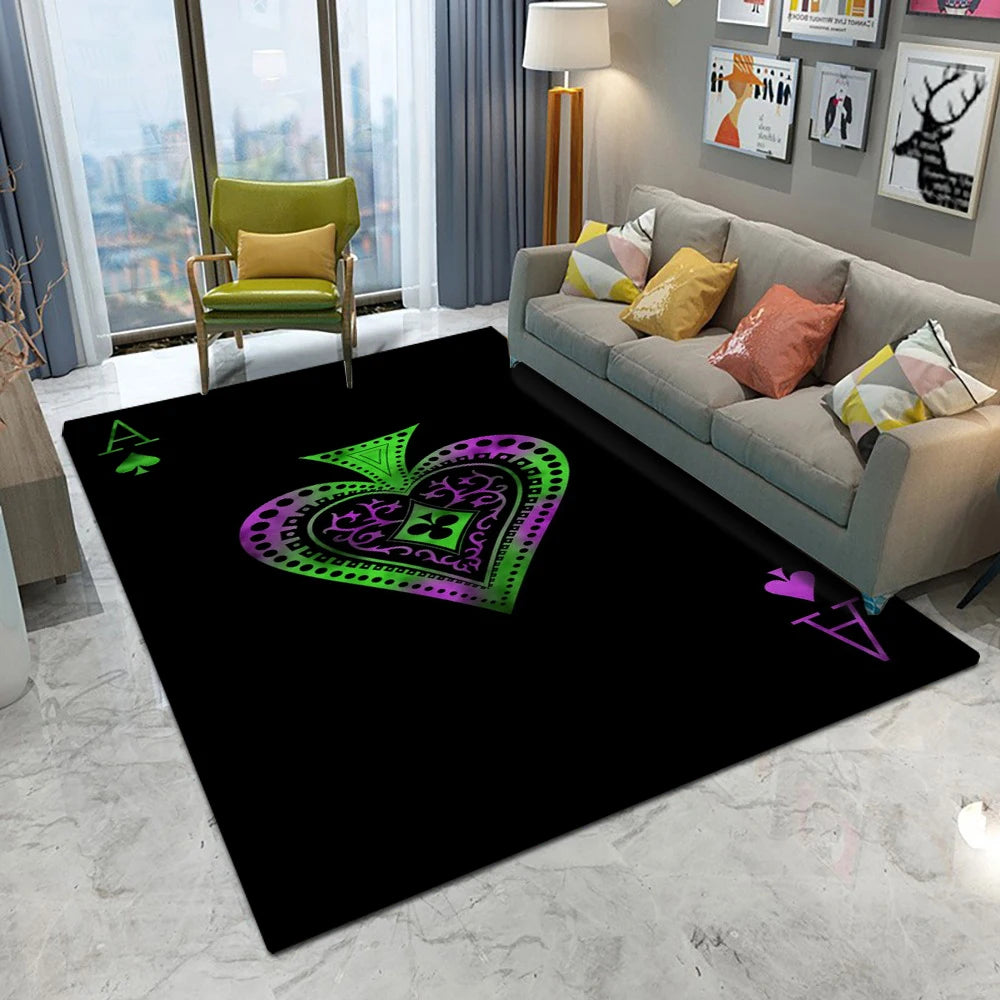 tapis moderne polypropylène rectangle aubusson cœur géométrique noir or blanc bleu salon chambre