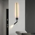 lampe murale moderne minimaliste fixée mur alimentée courant alternatif lumière jaune noir chambre coucher