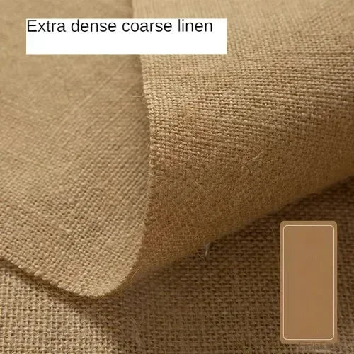 tissu jute toile grossière beige clair foncé rustique résistant bricolage couture nappe bordures