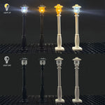 lampadaires miniatures classiques noirs blancs simples usb 10 pièces extensions câbles constructeurs