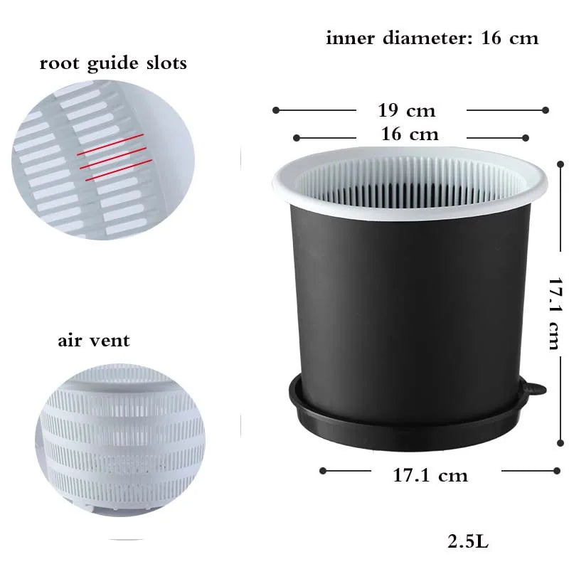 pots fleurs modernes blancs double couche transparents grille dimensions 12cm 16cm