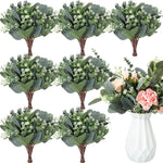 bouquet artificiel feuilles vertes fleurs blanches decoration mariage naturel rustique