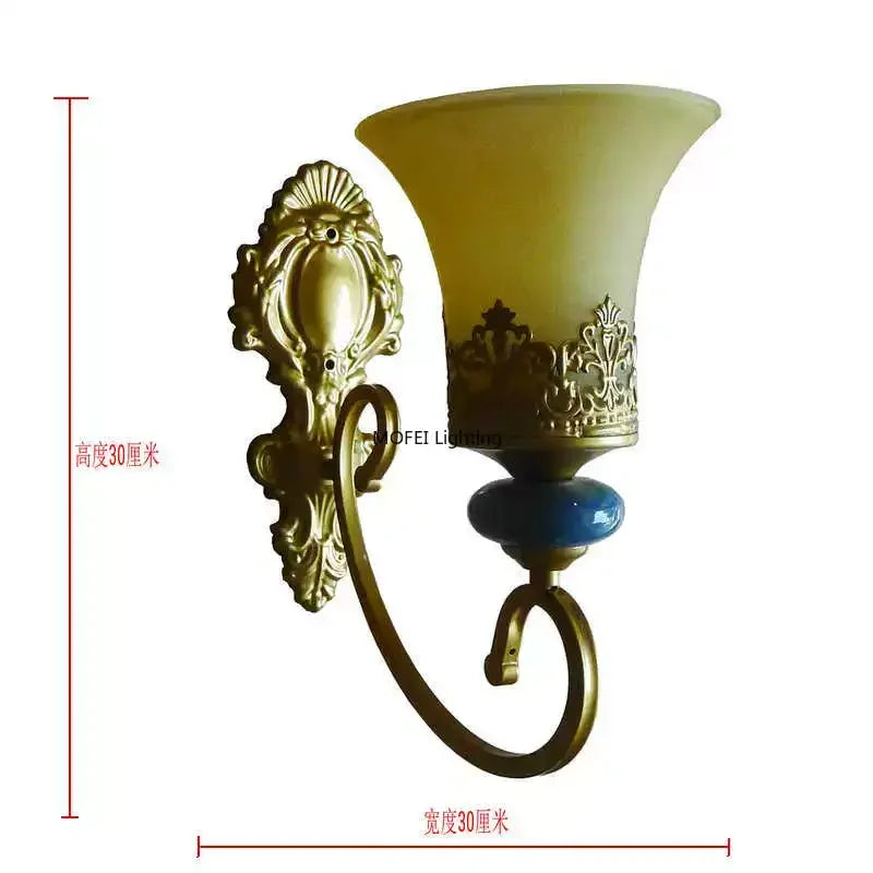 lustre suspendu classique céramique verre opalescent vintage motifs floraux dorés