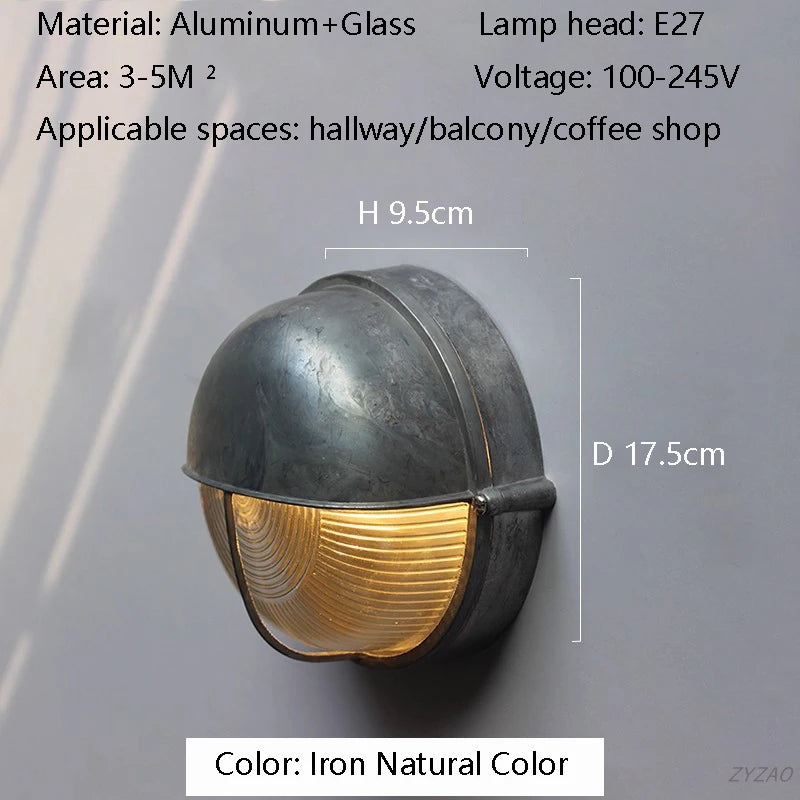 lampe murale moderne vintage gris métallisé doré rayures horizontales e27 led 220v 110v 90