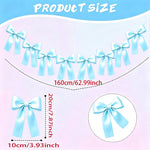 guirlande décorative nœuds papillon satin bleu clair rose noir mariage anniversaire fête