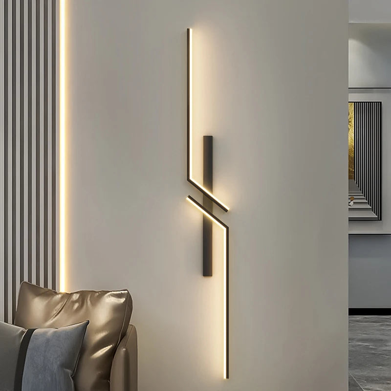 lampe murale moderne led noir minimaliste chambre cuisine éclairage quotidien fixée mur flux lumineux